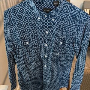 Roper Youth Navy Geometric Button-Down Shirt